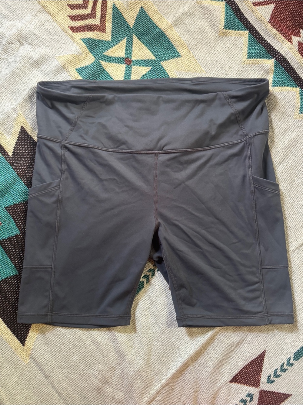 Prana Electa shorts grey yoga running cycling bike shorts stretchy pockets  XL